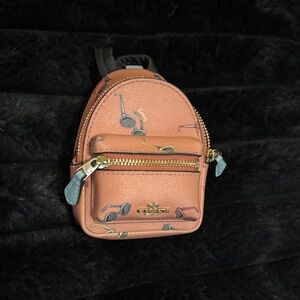 Coach Peach Mini Backpack with Sunglasses Print